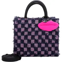 Buffalo Handtasche Umhängetasche Fancy Squares Big Boxy Collection Shopper Rose rosa dunkelblau