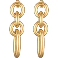 Elli Paar Ohrstecker "Ohrringe Ohrstecker Glieder Ösen Rund Oval Goldfarben" Gr. 42, gold, Ohrringe, Damen, 42, ohne Stein, Messing, Paar Ohrstecker