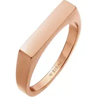 Elli Siegelring "Ring Siegelring Rechteck Pinky Ring 925 Silber" Gr. 52, rosa (rosegold), Fingerringe, Damen, 52, ohne Stein, Silber 925 (Sterlingsilber), 9mm, Siegelring
