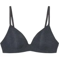 Marc O'Polo Bügelloser BH "Second Skin", Damen, Gr. 80, Cup D, grau (anthrazit stripe), Obermaterial: 64% Polyester, 27% Polyamid, 9% Elasthan, bequem, BHs Bügelloser BH, mit gepolsterten Cups