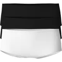 Calida Slip "Slip Panty Essential Cotton Low Cut 3er Pack", Damen, Gr. 48-50, bunt (2xschwarz, weiß), Obermaterial: 95% Baumwolle CO. 5% Elasthan EL., Unterhosen Slip