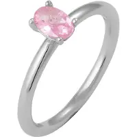 Elli Silberring "Ring Zirkonia Oval 925 Sterling Silber" Gr. 56, rosa, Fingerringe, Damen, 56, Silber 925 (Sterlingsilber), Silberring