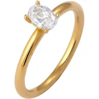 Elli Silberring "Ring Zirkonia Oval 925 Sterling Silber" Gr. 54, weiß, Fingerringe, Damen, 54, Silber 925 (Sterlingsilber), Silberring
