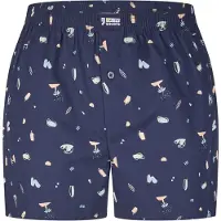 Happy Shorts Webboxer "Web-Boxershorts 1er Pack", Herren, Gr. L, bunt (beach), Obermaterial: 100% Baumwolle CO., Unterhosen Webboxer
