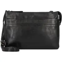 Greenburry Leder Umhängetasche Colombiana RV Shoulderbag 3 Zip Black schwarz