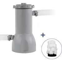 Comfortpool FuzzyClean Poolfilterpumpe | Filtert 3500 Liter pro Stunde | Geeignet für Pools bis 17.500 Liter | Vorteilspaket | Inklusive waschbarem Filterelement