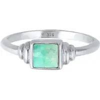 Elli Silberring PREMIUM "Ring Amazonit Edelstein Quadrat Vintage 925 Silber" Gr. 58, silber, Fingerringe, Damen, 58, Silber 925 (Sterlingsilber), Silberring