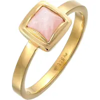 Elli Ring Solitär Rosa Quarz Pyramid 925 Silber Elli Premium Gold