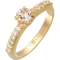 Elli Silberring PREMIUM "Ring Topas Morganit Verlobungsring 925 Silber" Gr. 56, gold, Fingerringe, Damen, 56, Silber 925 (Sterlingsilber), Silberring