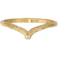 Haze&Glory Silberring "Ring V-Form Vintage - Feel Alive 375 Gelbgold" Gr. 54, gold, Fingerringe, Damen, 54, Gelbgold 375, Silberring
