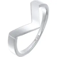 Elli Silberring PREMIUM "Ring V-Form Basic 925 Silber" Gr. 62, silber, Fingerringe, Damen, 62, Silber 925 (Sterlingsilber), Silberring