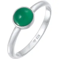 Elli Silberring PREMIUM "Ring Achat Edelstein Solitär 925 Silber" Gr. 52, silber, Fingerringe, Damen, 52, Silber 925 (Sterlingsilber), Silberring