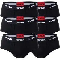 HUGO Slip "Slip 6er Pack", Herren, Gr. XXL, schwarz, Obermaterial: 95% Baumwolle CO. 5% Elasthan EL., Unterhosen Slip
