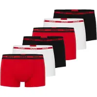 HUGO Boxershorts "Boxershort TRUNK TRIPLET PLANET 6er Pack", Herren, Gr. S, bunt (schwarz, rot, weiß), Obermaterial: 95% Baumwolle CO. 5% Elasthan EL., Unterhosen Boxershorts