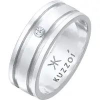 KUZZOI Silberring "Ring Herren Bandring Massiv Diamant 925 Silber" Gr. 64, silber, Fingerringe, Herren, 64, Silber 925 (Sterlingsilber), Silberring