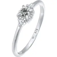 Elli DIAMONDS Ringe - Ring Diamant Salt Pepper (0.11 ct.) Topas 925 Silb - Gr. 54 MM - in Silber - für Damen