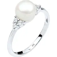 Elli Silberring PREMIUM "Ring Zirkonia Weiße Runde 925 Sterling Silber" Gr. 56, silber, Fingerringe, Damen, 56, Silber 925 (Sterlingsilber), Silberring