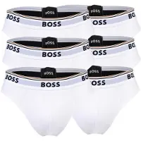BOSS Herren Slips, 6er Pack - Briefs 3P Power, Cotton Stretch, Logo, einfarbig Weiß / 2XL