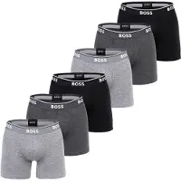 BOSS Boxershorts "Boxershort BoxerBr 6P Power 6er Pack", Herren, Gr. XL, grau, Obermaterial: 95% Baumwolle CO. 5% Elasthan EL., Unterhosen Boxershorts