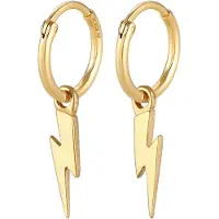 Elli Ohrringe Creolen Ohrhänger Blitz Symbol 925 Silber Rhodiniert Elli Premium Gold