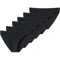 Schiesser Slip UNCOVER BY "Slip 6er Pack", Damen, Gr. XXL, schwarz, Obermaterial: 95% Baumwolle CO. 5% Elasthan EL., Unterhosen Slip