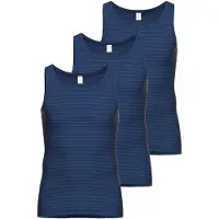 Ammann Unterhemd "Unterhemd Jeans Unterhemden 3P 3er Pack", Herren, Gr. XXL, N-Gr, blau (dunkelblau), Obermaterial: 75% Baumwolle CO. 25% Polyester PES., Unterhemden Unterhemd