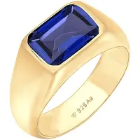 Elli Siegelring PREMIUM "Ring Siegelring Saphir Dunkelblau 925 Sterling Silber" Gr. 58, gold, Fingerringe, Damen, 58, ohne Stein, Silber 925 (Sterlingsilber), 11mm, Siegelring
