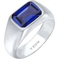 Elli Siegelring PREMIUM "Ring Siegelring Saphir Dunkelblau 925 Sterling Silber" Gr. 54, silber, Fingerringe, Damen, 54, ohne Stein, Silber 925 (Sterlingsilber), 11mm, Siegelring