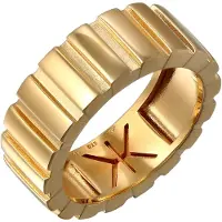KUZZOI Silberring "Ring Herrenring Maskulin Rillendesign 925 Sterling Silber" Gr. 62, gold, Fingerringe, Herren, 62, Silber 925 (Sterlingsilber), Silberring