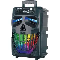 IDance Funky Skull FS400, 80 W, Verkabelt & Kabellos, Schwarz, Acrylnitril-Butadien-Styrol (ABS), Universal, MicroSD (TransFlash)