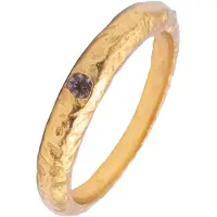 Haze&Glory Silberring "Ring Bandring gehämmert Rosenquarz- Unity 925 Silber" Gr. 56, gold, Fingerringe, Damen, 56, Silber 925 (Sterlingsilber), Silberring
