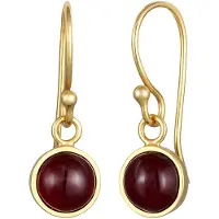 Elli Paar Ohrhänger PREMIUM "Ohrringe Granat Basic Trend Ohrhänger 925 Silber" Gr. 20, gold, Ohrringe, Damen, 20,mit Stein, Silber 925 (Sterlingsilber), Paar Ohrhänger