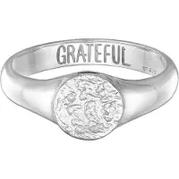 Haze&Glory Partnerring "Ring Siegelring Rund - Grateful 925 Sterling Silber" Gr. 54, silber, Fingerringe, Damen, 54, Silber 925 (Sterlingsilber), Partnerring