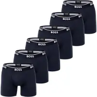 BOSS Boxershorts "Boxershort BoxerBr 6P Power 6er Pack", Herren, Gr. XXL, blau (dunkelblau), Obermaterial: 95% Baumwolle CO. 5% Elasthan EL., Unterhosen Boxershorts