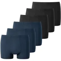 Schiesser Boxershorts UNCOVER BY "Boxershort UNCOVER Cotton 6PACK Shorts 6er Pack", Herren, Gr. 3XL, bunt (schwarz, dunkelblau), Obermaterial: 95% Baumwolle CO. 5% Elasthan EL., Unterhosen Boxershorts