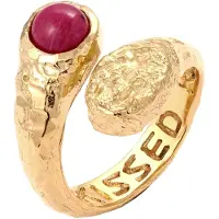 Haze&Glory Silberring "Ring Onyx Rot 925 Sterling Silber vergoldet - Sunkissed" Gr. 54, gold, Fingerringe, Damen, 54, Silber 925 (Sterlingsilber), Silberring