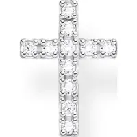 Thomas Sabo Single-Ohrstecker "Kreuz", bunt (silberfarben, weiß, kristallweiß), Ohrringe, Damen, Silber 925 (recycelt), Single-Ohrstecker, mit Zirkonia (synth.)