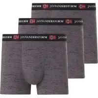 Jan Vanderstorm Retro Pants "3er Pack Retropant NORIK", Herren, Gr. L-XL, grau (dunkelgrau), Obermaterial: 95% Baumwolle CO. 5% Elasthan EL., Unterhosen Retro Pants
