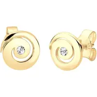 Elli Paar Ohrstecker "Ohrringe Spirale Rund Funkelnd 925 Silber, mit Kristallen von Swarovski" Gr. 8, gold, Ohrringe, Damen, 8, Silber 925 (Sterlingsilber), Paar Ohrstecker