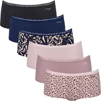 Sloggi Panty "Panty GO Crush Short C6P 6er Pack", Damen, Gr. XS, bunt (blau, rosa), Obermaterial: 95% Baumwolle CO. 5% Elasthan EL., Unterhosen Panty