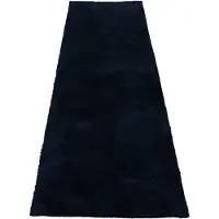 Carpetfine Hochflor-Teppich "Silky, auch als Läufer erhältlich", blau, B:75cm H:20mm L:200cm, Mikropolyester, Teppiche, Hochflor-Teppich, Shaggy, Langflor, uni, besonders weich, Handarbeit