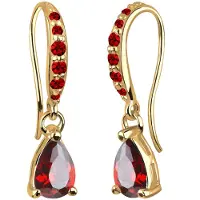 Elli Ohrringe 925 Sterling Silber Tropfen in Rot | Gr.: onesize
