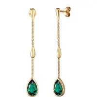 Elli Paar Ohrstecker "Ohrringe Tropfen Quarz Grün 925 Sterling Silber" Gr. 51, gold, Ohrringe, Damen, 51,mit Stein, Silber 925 (Sterlingsilber), Paar Ohrstecker