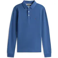 Tommy Hilfiger Langarm-Poloshirt "1985 SLIM LS POLO", Herren, Gr. 3XL, blau (aegean sea), Obermaterial: 96% Baumwolle, 4% Elasthan, Shirts Langarm-Poloshirt