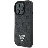GUESS GUHCP16LP4TDPK iPhone 16 Pro 6.3" czarny/black hardcase Leather 4G Triangle Strass MagSafe