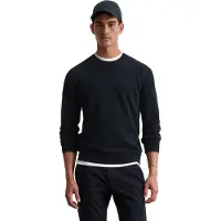 Marc O'Polo Rundhalspullover , Herren, Gr. S, blau (marineblau), Strick, Obermaterial: 100% Baumwolle, Rundhals, Bündchen, Pullover Rundhalspullover, in Piqué-Struktur