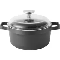 Berghoff 2307310, 4,9 l, Rund, Schwarz, Aluminium-Guss, Schwarz, Keramik, Gas, Halogen, Induktion, Versiegelte Platte