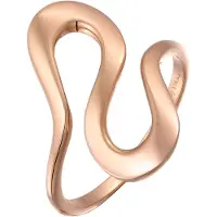 Elli Silberring "Ring Welle Modisch Verspielt Fashion 925 Silber" Gr. 58, rosa (rosegold), Fingerringe, Damen, 58, Silber 925 (Sterlingsilber), Silberring