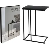 Berlinger Haus Kompakter moderner Beistelltisch Schwarz aus MDF und Metall 40x26x58 cm