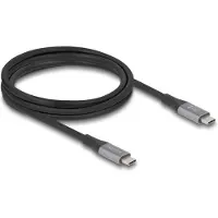 DeLOCK 81192, 2 m, USB C, USB C, USB4 Gen 2x2, 40 Gbit/s, Schwarz, Grau